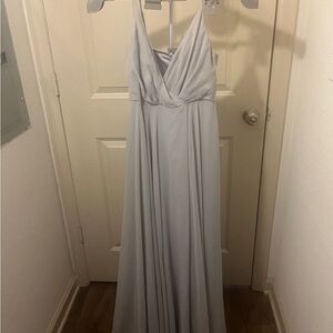 Pre-owned BHLDN Anthropologie Eva Dress Bridesmaid Wedding Fog Gray (XS)